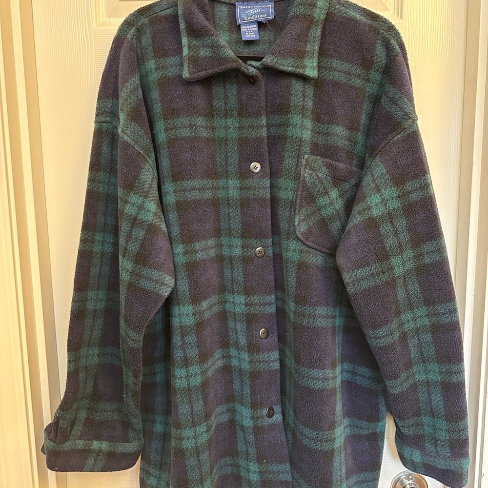 Susquehanna Trail Outfitters Green & Blue Plaid Jacket Oversized Cozy Shacket